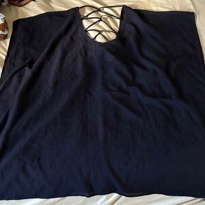 Swim cover up Black Open Back Top